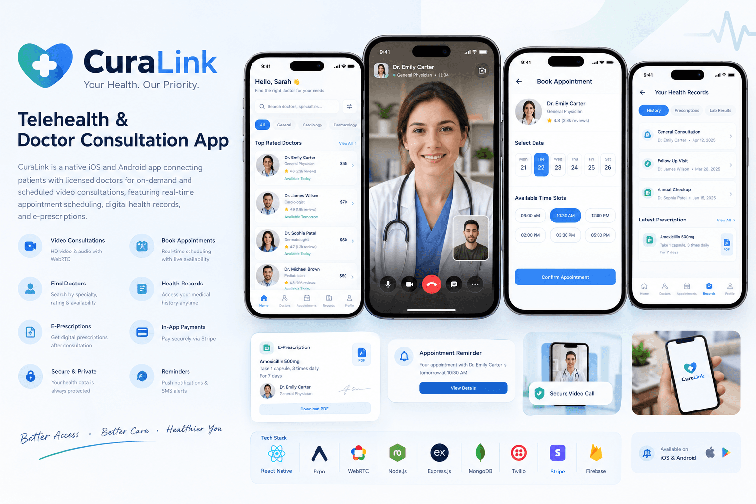 CuraLink — Telehealth & Doctor Consultation App